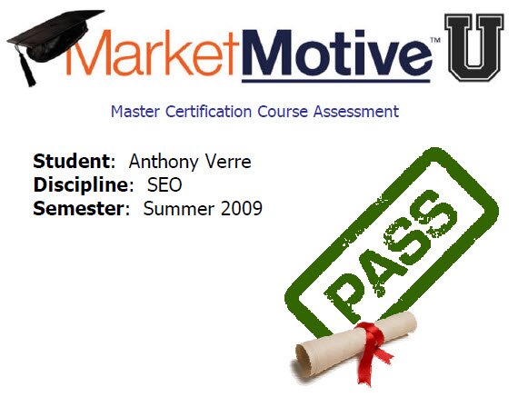 Market Motive SEO Master Course Certification
